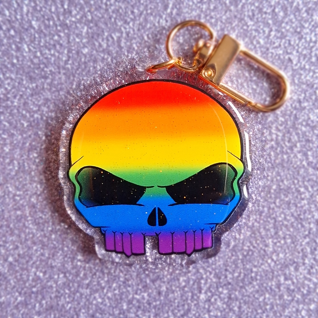 Porte-clés Epoxy Skully X Pride